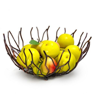 Corbeille à fruits décorative de luxe en fil métallique, design branche, pour comptoir de cuisine et mariage - Product Image 1