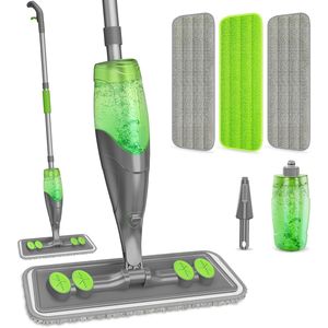 Mop Piatto in Microfibra con Spruzzatore per Pulizia a Secco e Umido di Pavimenti in Legno, con 3 Panni Lavabili, Spruzzatore Powermop per Swiffer - Product Image 1