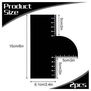 Tarjeta de mejora de línea capilar para barbería, herramienta de diseño en forma de T para barberos, con medidas, reutilizable - Product Image 2