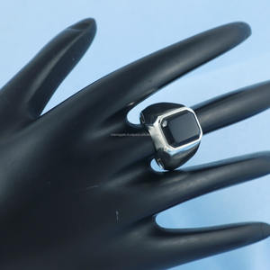 Bague de mariage pour homme en argent sterling 925 premium, cristal de qualité supérieure, Moissanite taillé en poire, pierre précieuse, cadeau religieux d'anniversaire. - Product Image 3