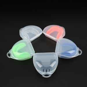 Protector Bucal de Silicona Azul y Naranja con Estuche de Plástico Transparente, Accesorio de Protección Deportiva, Producción Harry Johnson - Product Image 2