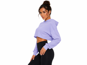 Sudadera corta cómoda para mujer, hecha con material transpirable, diseño moderno, ideal para ropa urbana, fitness, viajes y atuendos casuales. - Product Image 5