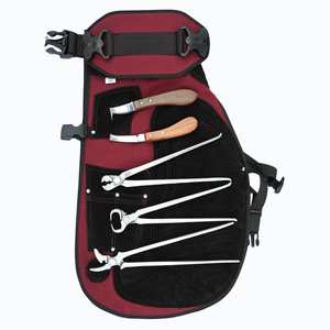 Kit d'outils professionnels pour fermeur de chevaux avec couteau à sabots, tablier en cuir, couteau à sabots double face, couteau à boucle, coupe-ferme, pince à sabots et extracteur de clous - Product Image 1