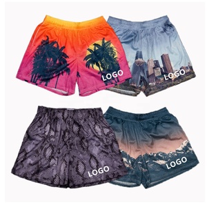 Pantalones cortos de malla en blanco para hombre, con bolsillos, transpirables, a la moda, 5 pulgadas, personalizado, sublimación, venta al por mayor, para verano - Product Image 3