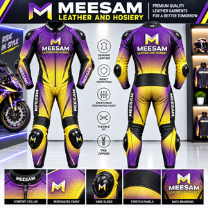 ชุดแข่งรถมอเตอร์ไซค์หนังสีดำแดง Meesam ระบายอากาศได้ดี ป้องกันทั้งตัว - Product Image 6