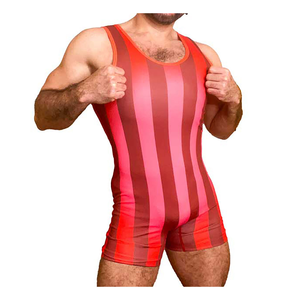 Maillot de lutte personnalisé pour hommes, imprimé or, vente en gros, pas cher, séchage rapide, extensible, en Spandex/Polyester, respirant, léger, devant uni - Product Image 3