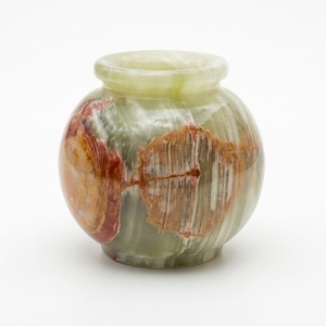 Azucarero Redondo de Ónix con Patrón de Mármol Verde y Rojo, Estilo Americano, Superficie Lisa, Duradero, Ecológico, Hecho a Mano, Capacidad de 350 ml - Product Image 1
