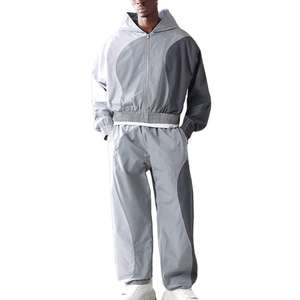 Survêtement 2-en-1 Printemps Personnalisé Écologique Streetwear Délavé à l'Acide Uni à Capuche Lourd en Polyester/Nylon Coupe-Vent - Product Image 1