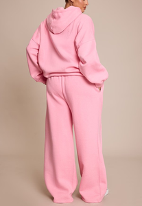 Ensemble sweat à capuche et pantalon de jogging en coton épais pour femme – Respirant, molletonné et confortable - Product Image 4