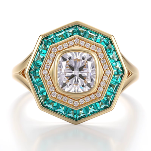 Anillo de Diamantes de Oro Amarillo de 18K, Piedra Principal de 1CT, Corte Cojín, Diamante de Laboratorio Certificado por IGI, Anillo de Compromiso para Mujer - Product Image 3