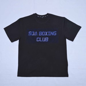T-shirt de club de boxe graphique pour hommes, personnalisé avec logo, de haute qualité, uni, 100 % coton, col rond, streetwear, impression sérigraphique - Product Image 5