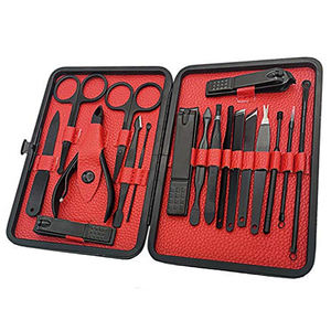 Ensemble de manucure et pédicure professionnel de luxe en acier inoxydable 7 en 1 avec coupe-ongles incarnés et boîte - Product Image 1