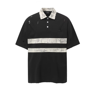 เสื้อโปโลพิมพ์ลายสไตล์สตรีทแฟชั่นทรงหลวมสำหรับผู้ชาย คุณภาพพรีเมียม เหมาะสำหรับใส่เล่นกอล์ฟในฤดูร้อน แขนสั้น - Product Image 1