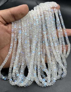 Natural White & Blue <b>Stone</b> Rondelle Faceted Beads 4-6mm 10 Strands Jewelry Making - Product Image 5