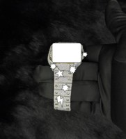 Vollständig mit Moissaniten Besetzte Edelstahl-Automatik-Armbanduhr mit Analogem Glaszifferblatt für Herren und Damen