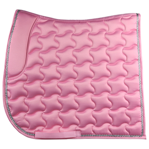Sudadera de equitación rosa con diseño acolchado y ribete plateado para montar a caballo - Product Image 1