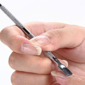 Pousse-cuticules en acier inoxydable 1 pièce, outil de soin des pieds, éliminateur de callosités, râpe, spatule, manucure, pédicure, nettoyage - Product Image 2