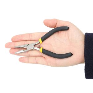 Black <b>Silicone</b> Handle Stainless Steel Hair Extension Pliers and Micro Ring Link Bead <b>Tool</b> for Salon and Home Use - Product Image 1