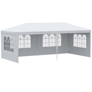 Gazebo per feste con tettoia grande 20x10 Grand Haven, pareti laterali rimovibili in PVC, telaio in acciaio e pali in ferro per grandi eventi - Product Image 1