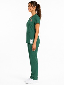 Conjunto de Uniforme de Enfermería para Mujer, Top Elástico con Cintura Ajustable y Pantalones Jogger, Antiarrugas, de Jersey - Product Image 5