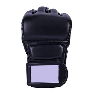Gants de boxe en cuir PU respirants et légers à demi-doigts avec sangles de poignet pour l'entraînement MMA - Product Image 4