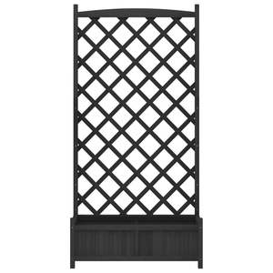 Jardinière en bois de sapin massif noir 35,4" L x 70,9" H x 13,8" P, pots et jardinières à fleurs - Product Image 4