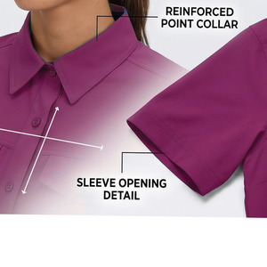 Camisas de pesca de diseño único en colores sólidos para mujer, con cuello vuelto, de fabricantes de ropa, con tela ultrasuave al tacto. - Product Image 4