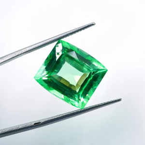 Saphir vert cultivé en laboratoire : 18,60 carats, taille coussin, 15x14x8MM - Product Image 3
