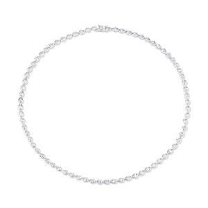 Collar de tenis con diamantes cultivados en laboratorio en forma de pera de oro de 18 quilates, venta al por mayor y al por menor OEM, fabricante internacional de joyería - Product Image 1