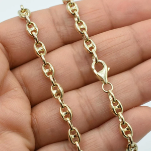 Collar de cadena Figaro chapado en oro, aleación de zinc, estilo clásico, para unisex, joyería de moda, cadena para uso diario. - Product Image 4