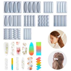 Barrettes à cheveux en forme de fleur, accessoires pour cheveux, accessoires pour barrettes, moule en résine époxy et silicone - Product Image 1