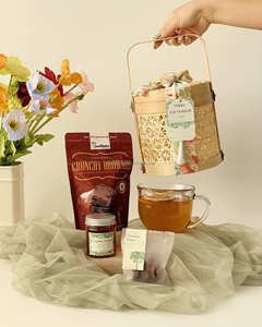 Panier à poignée circulaire simple, flexible, en bambou naturel, fait main, écologique, de qualité alimentaire, artisanat Sisu - Product Image 3