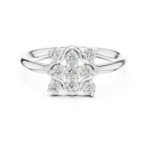 Anillo de Compromiso y Aniversario Clásico con Diamantes Reales, Certificado por IGI, Chapado en Oro para Mujer - Product Image 1