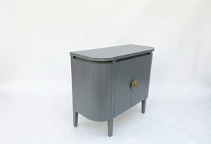 Modern Water Resistant Eco-Friendly Storage Cabinet Curved Side Console Minimal Design Compact <b>Sideboard</b> Rounded Console Cabinet - Product Image 6
