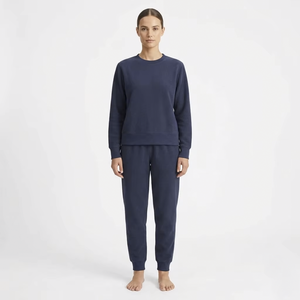Ensemble de survêtement 2 pièces en molleton de coton de haute qualité pour femme – Sweat-shirt à col rond et pantalon de jogging - Product Image 5