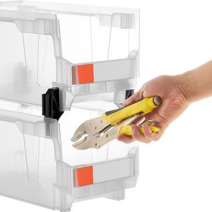 Set di 6 Contenitori Impilabili in Plastica 14,8 X 8,5 X 7,1 Pollici per Organizzazione e Stoccaggio nell'Armadio - Product Image 4