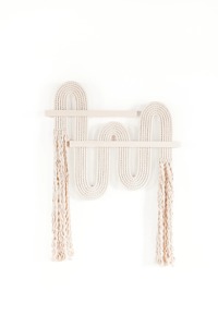 แขวนผนัง macrame สีขาวที่มีสไตล์สำหรับตกแต่งบ้านที่ทันสมัยห้องนอนห้องนั่งเล่นและตกแต่งผนังภายในที่เรียบง่ายหรูหรา - Product Image 6