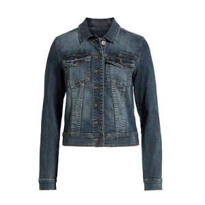 Women <b>Cropped</b> <b>Denim</b> <b>Jacket</b> Casual Button Front Long Sleeve Slim Fit Fashion Jean Outerwear Streetwear Coat - Product Image 1