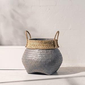 Cestas de Bambú Gris al por Mayor, Contenedores de Almacenamiento para el Hogar y Jardín, Organizador de Cocina Tejido, Cesta Grande para Ropa y Artículos del Hogar - Product Image 1