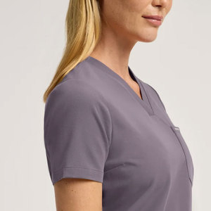 Nouvelle conception de tenue d'infirmière unisexe, design personnalisé, vêtements de haute qualité, vêtements de mode, hauts de blouse à deux poches, tissu jersey, hôpital - Product Image 3