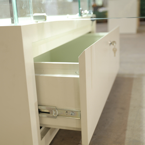 Clean Fit <b>Counter</b> Glasses Display Mirror Finished Metal Display Table Retail Gold White Jewelry Showcase Cabinet | OEM Service - Product Image 2