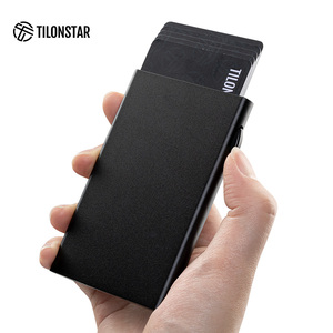 TILONSTAR TWM200 Luxury Universal Anti Theft RFID Blocking Wallet Aluminum Case Smart Pop up Credit <b>Card</b> <b>Holder</b> - Product Image 2