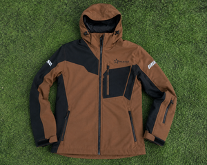 Veste softshell marron et noire pour homme avec capuche, imperméable, coupe-vent, pour sports d'hiver en plein air, vêtements de travail personnalisés - Product Image 6