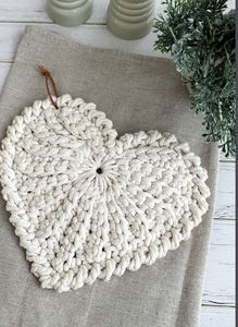 Warm Handcrafted Crochet Heart Coasters Brown Cream Edge Drink <b>Protectors</b> Heatproof Holiday <b>Table</b> Toppers Home Essential - Product Image 2
