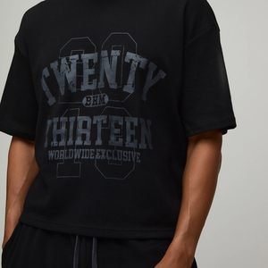 เสื้อยืดโอเวอร์ไซส์ลายวาฟเฟิลพร้อมกางเกงขาสั้นสำหรับผู้ชาย สตรีทแวร์คุณภาพพรีเมียม ผ้าฝ้าย 100% ชุดลำลองสำหรับฤดูร้อน - Product Image 3
