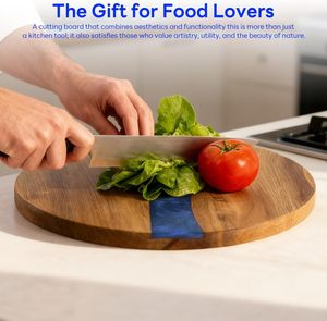 Tablas de charcutería de resina y tablas de cortar de madera de acacia azul son adecuadas para usar en cocinas, salas de estar y comedores. - Product Image 2