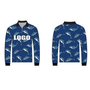 เสื้อโปโลตกปลาแบบมีกระดุม ผ้าริปสตอป น้ำหนักเบา พิมพ์ลายปลาทั่วตัว ออกแบบเองได้ - Product Image 3