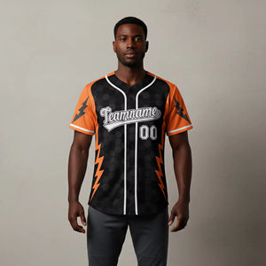 Maillots de baseball personnalisés OEM, nouvelle arrivée, pour hommes, sublimés, respirants, antibactériens, grandes tailles, 100% polyester, été, protection UV - Product Image 3