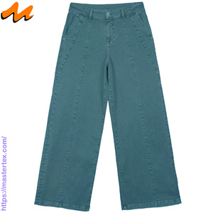 Womens Denim Wide Leg High Waist Print Loose Fit Pants All Season Breathable 98% Cotton 02% Spandex Crafted @ 8.99 - Product Image 1