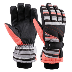 Nouveaux gants de ski au design personnalisé coloré, en polyester et cuir, imperméables, doublés, compatibles avec les écrans tactiles, gants Thinsulate - Product Image 6